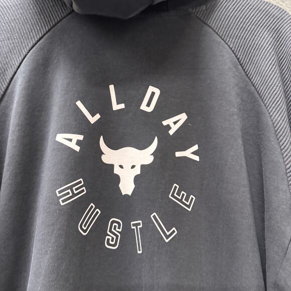 Project Rock Hoodie Womens Small Black Oversized ALL DAY HUSTLE Under armour - Picture 4 of 11